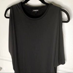 Express oversized cold shoulder top